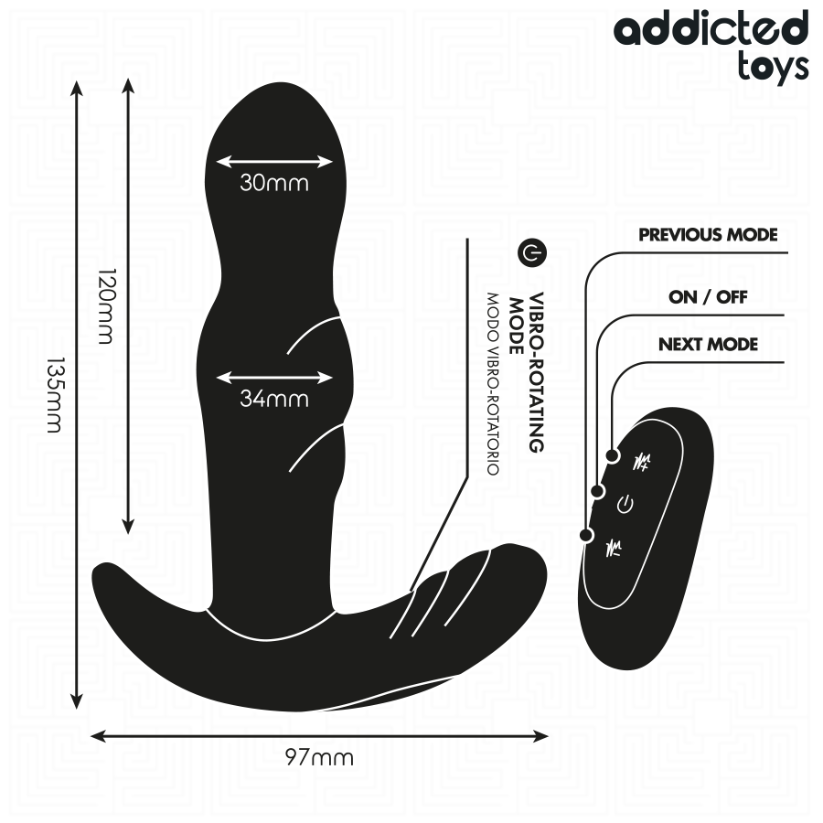 ADDICTED TOYS - ROTIERENDER, VIBRIERENDER ANUSPLUG MIT FERNBEDIENUNG