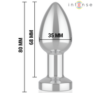 INTENSE - VIBRATING METAL ANAL PLUG WITH LED LIGHTS AND REMOTE CONTROL - SIZE S