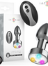 INTENSE – VIBRIERENDER METALL-ANALDILDO MIT LED-LICHTERN UND FERNBEDIENUNG – GRÖSSE S