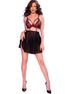 CHILIROSE - CR 4869 BABYDOLL BLACK/RED S