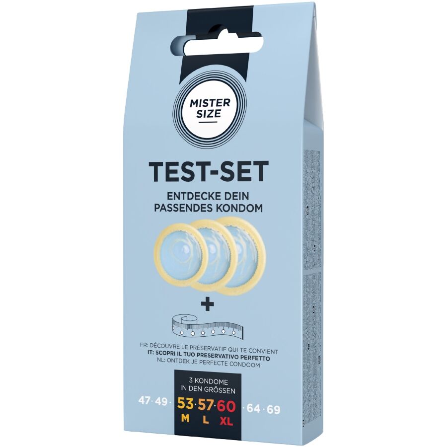 MISTER SIZE – TEST-SET 3 VERSCHIEDENE KONDOMGRÖSSEN + MASSBAND