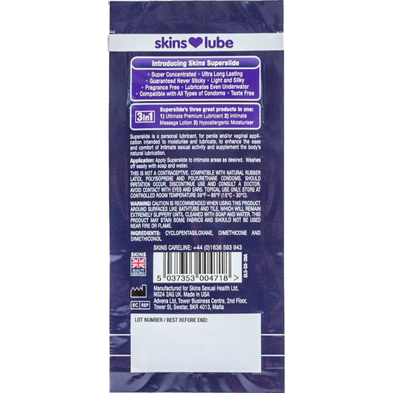 SKINS - SUPERSLIDE SILICONE-BASED LUBRICANT SINGLE-DOSE 5 ML