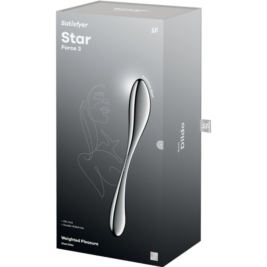 SATISFYER - STAR FORCE 3 DOPPELENDIGES WELLNESS-GERÄT AUS EDELSTAHL