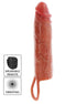 GET REAL - HYDRATED SKIN SILICONE VIBRATING PENIS SLEEVE CARAMEL 20 CM