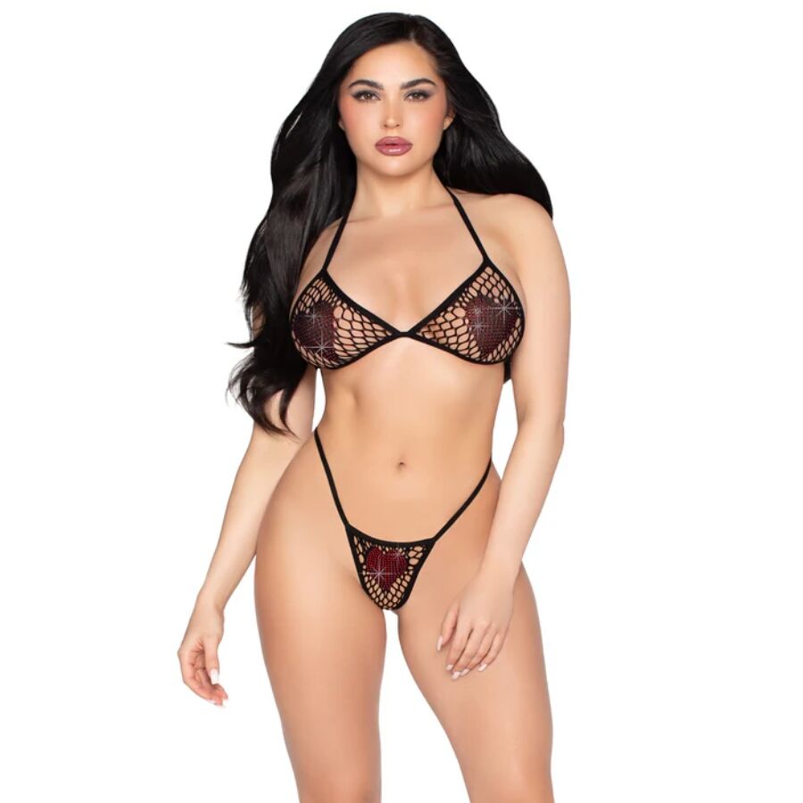 Rhinestone Heart Mesh Set