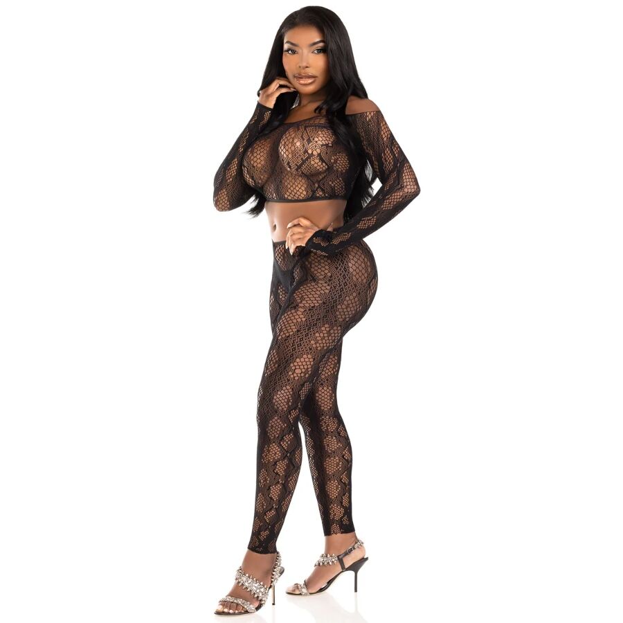 Snakeskin Mesh Crop Set