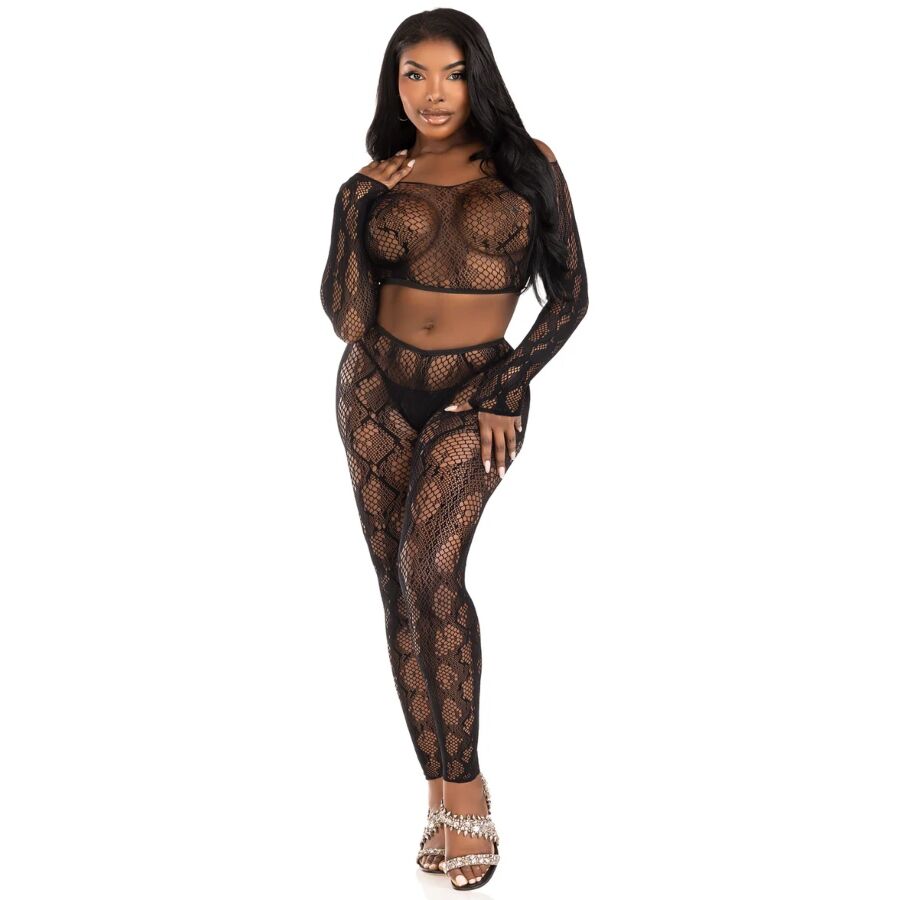 Snakeskin Mesh Crop Set