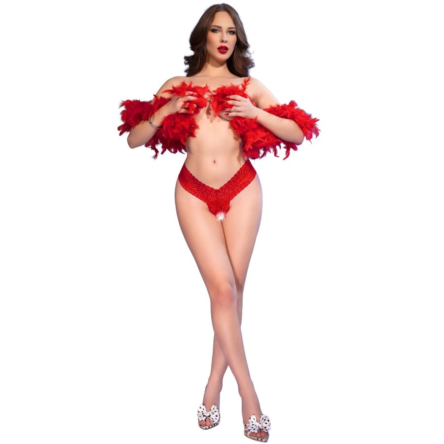 Red Open-Crotch Thong