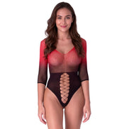 Two-Tone Mesh Bodystocking
