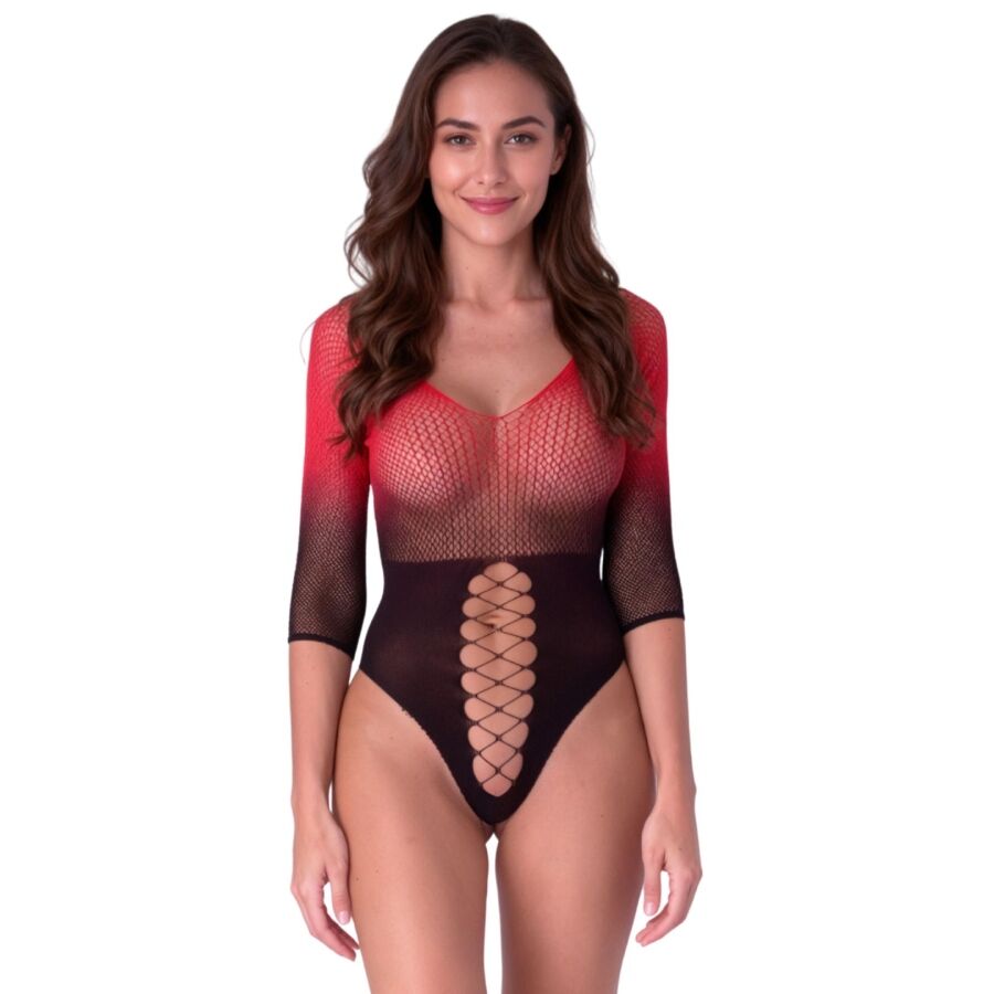 Two-Tone Mesh Bodystocking