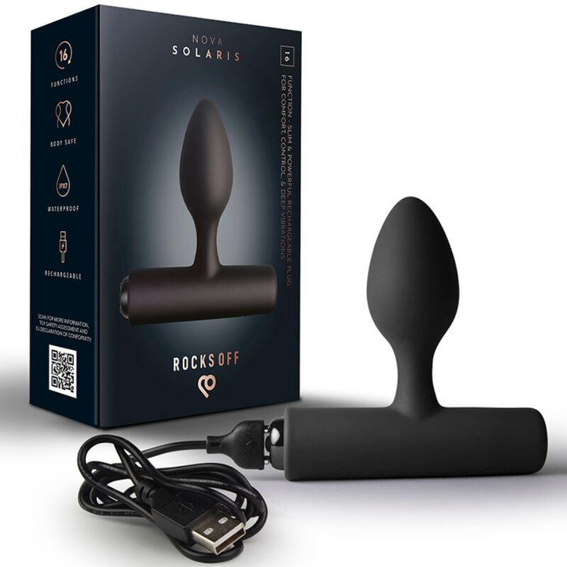 Nova Solaris Slim Vibrating Anal Plug — Black