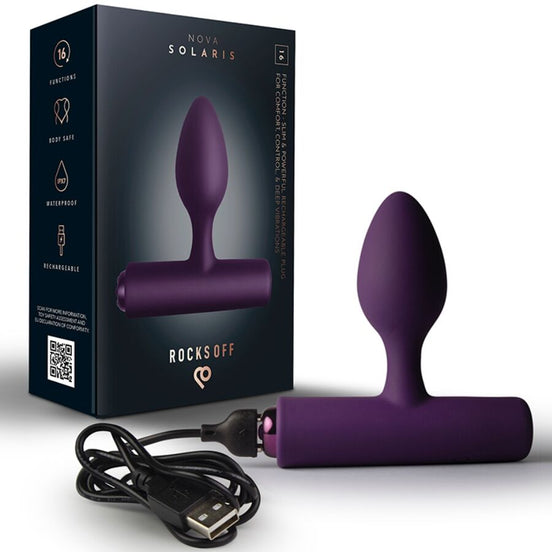 Nova Solaris Slim Vibrating Anal Plug — Purple