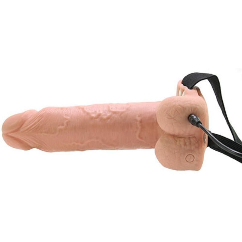 Realistic Vibrating Hollow Strap-On — 17.8cm