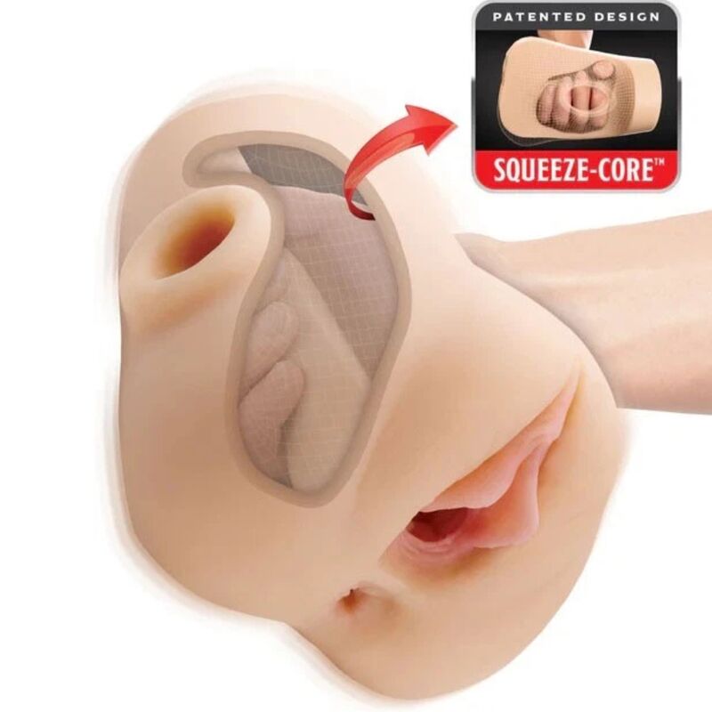 Double Pounder Vibrating Squeeze Stroker — 20.5cm