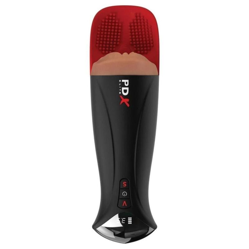 Pro XL Automatic Vibrating Stroker — Brown, 34.9cm