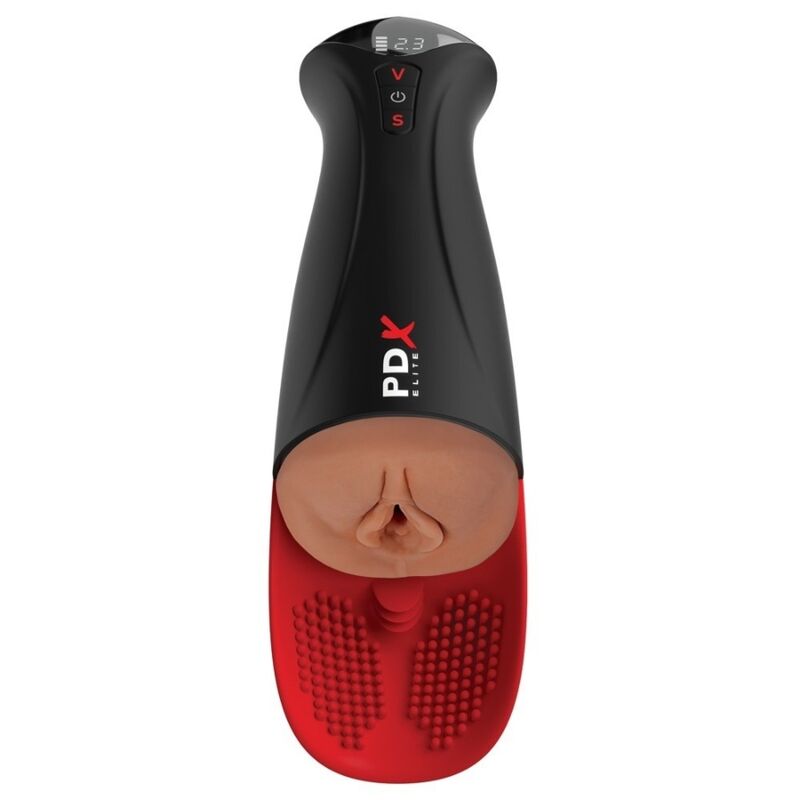 Pro XL Automatic Vibrating Stroker — Brown, 34.9cm