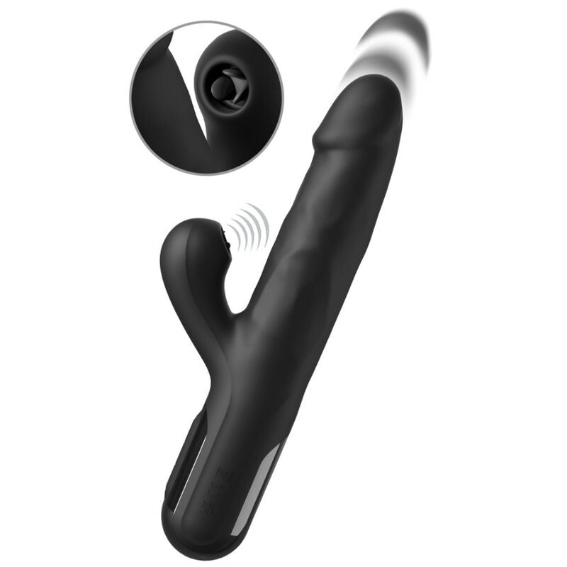 Sonix Silicone Thruster Rabbit Vibrator — Black