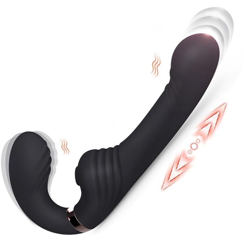 Allow Dual Vibrator with Rotation & Thrusting — Black
