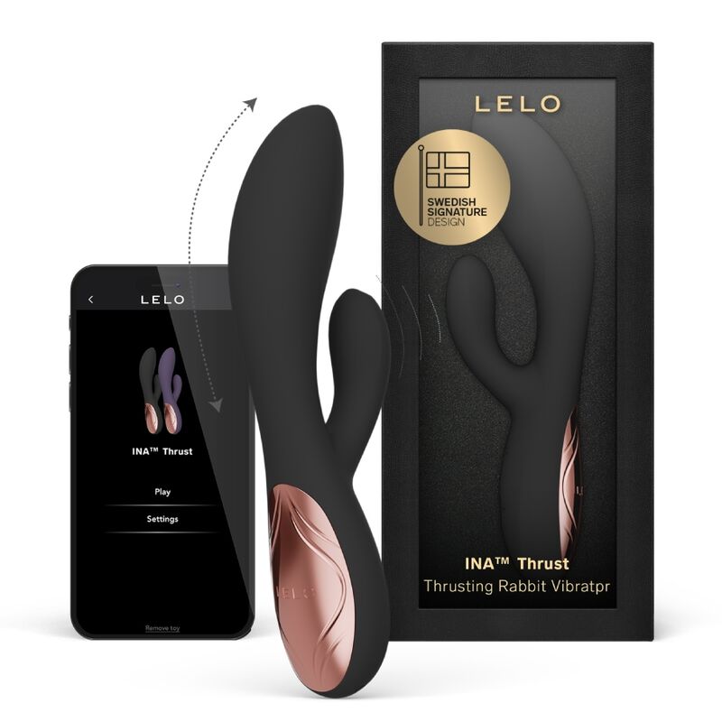 Ina Thrust Rabbit Vibrator — Black