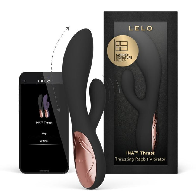 Ina Thrust Rabbit Vibrator — Black