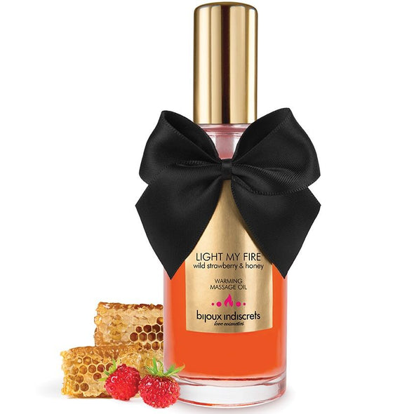 Bijoux warming massage oil, strawberry aroma