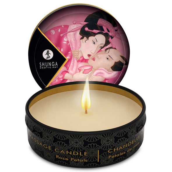 Shunga Mini Caress massage candle, roses scent, 30 ml