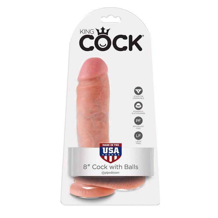KING COCK - 8 Wellness Device FLESH WITH BALLS 20.3 CM