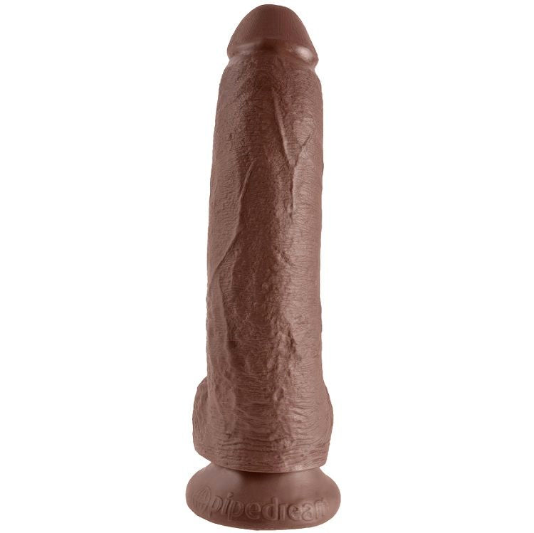 KING COCK - 9 Wellness Device BROWN WITH BALLS 22.9 CM