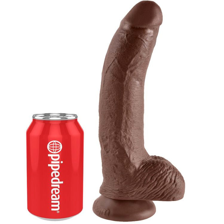 KING COCK - 9 Wellness Device BROWN WITH BALLS 22.9 CM