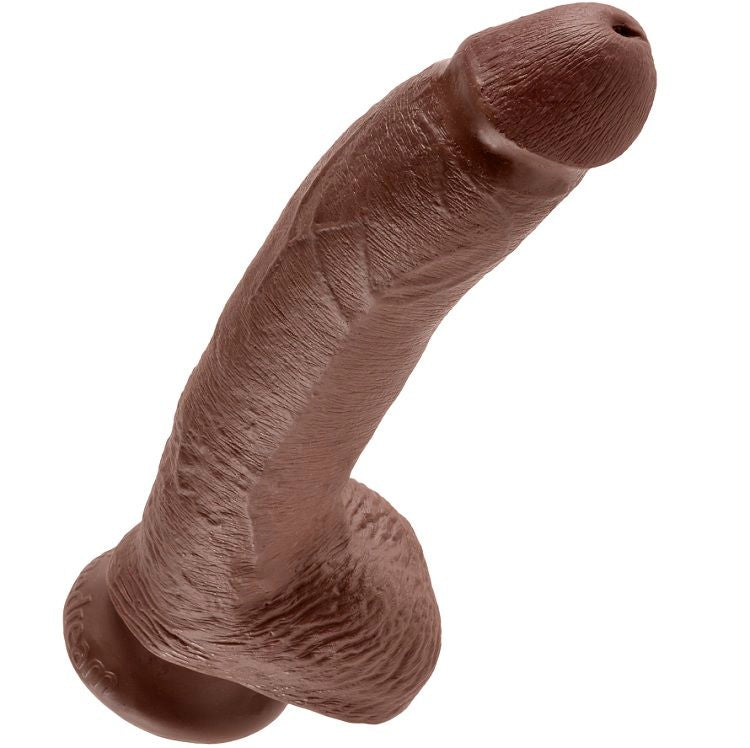 KING COCK - 9 Wellness Device BROWN WITH BALLS 22.9 CM