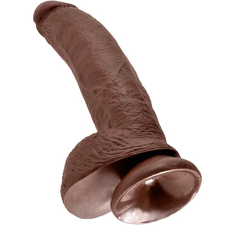KING COCK - 9 Wellness Device BROWN WITH BALLS 22.9 CM