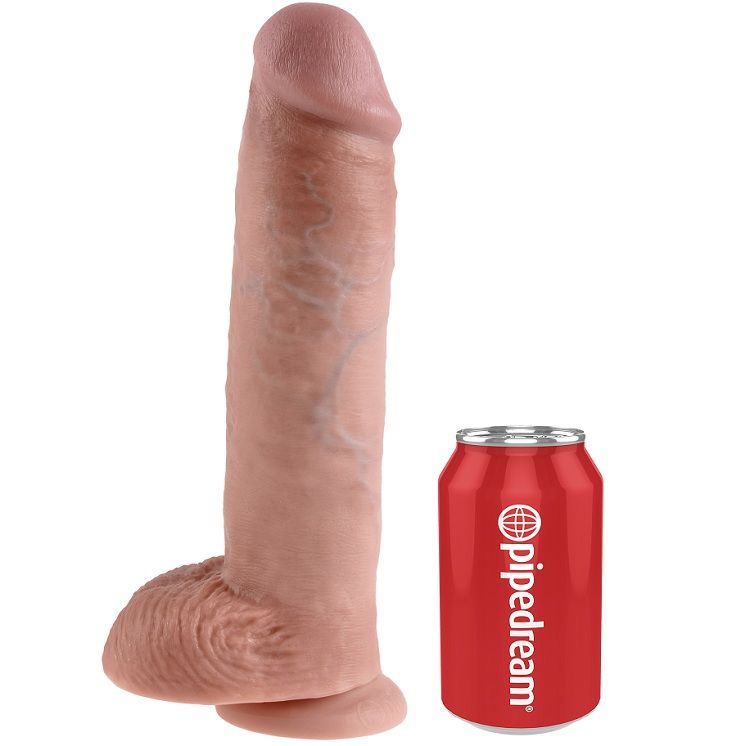 KING COCK - 11 Wellness Device FLESH WITH BALLS 28 CM