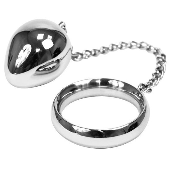METAL HARD - Intimer Wellness-Ring 40MM + KETTE MIT METALLKUGEL