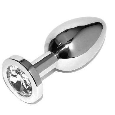 METALL HARD - ANUSPLUG DIAMANT TRANSPARENT KLEIN 5,71CM