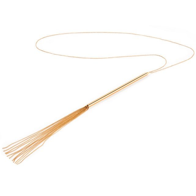 BIJOUX - PRACHTVOLLE METALLKETTEN-HALSKEKETTE / PEITSCHE