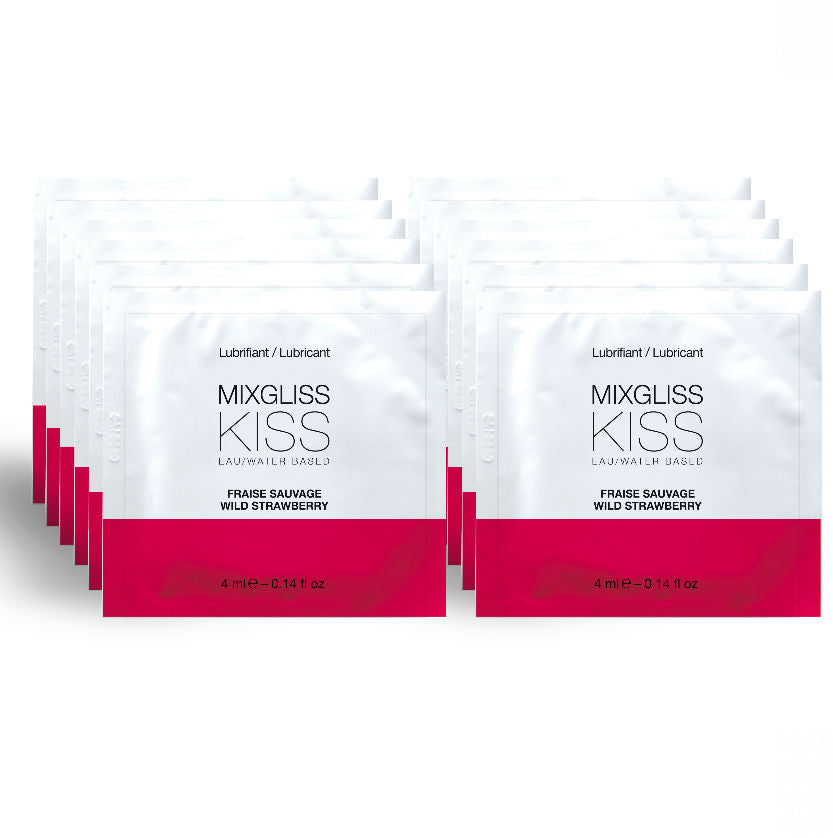 MIXGLISS - GLEITMITTEL AUF WASSERBASIS ERDBEERGESCHMACK 12 EINZELDOSEN JE 4 ML