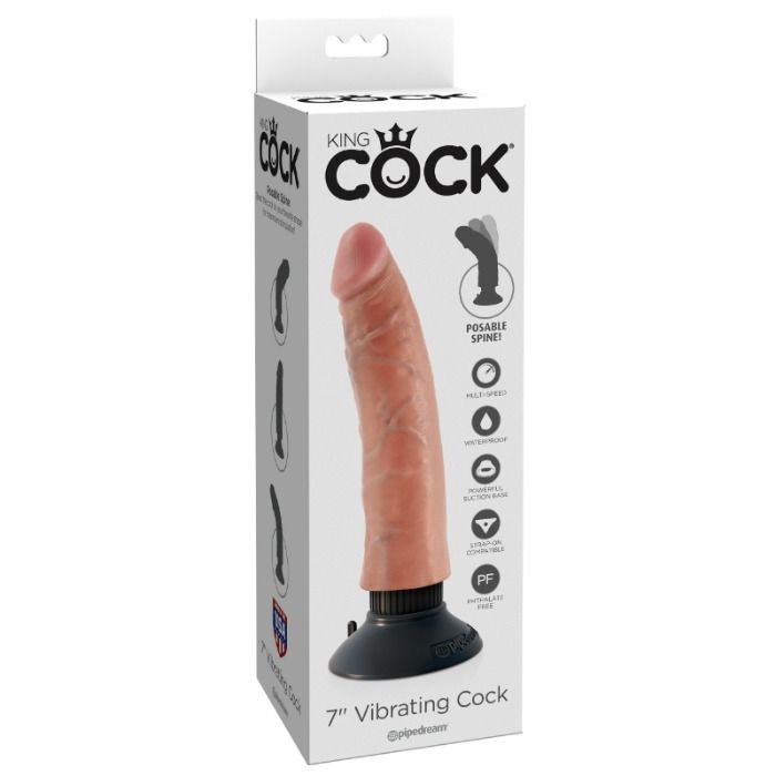KING COCK - 17,78 CM VIBRIERENDER COCK AUS FLEISCH