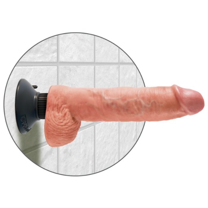 KING COCK - 25,5 CM VIBRIERENDER PENIS MIT HODEN FLESH