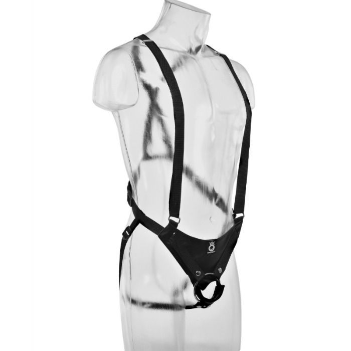 KING COCK - 28 CM HOHLER STRAP-ON MIT HOSENTRÄGERSYSTEM FLEISCHFARBEN