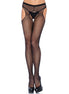 LEG AVENUE - NETZSTRUMPFHOSE MIT HALTER BLACK