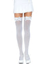 LEG AVENUE - NYLON THIGH HIGHS WITH BOW WHITE / WHITE