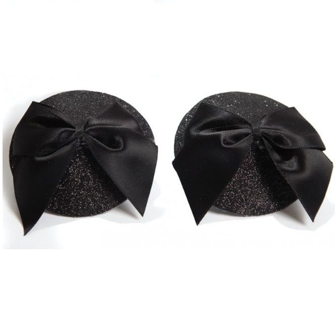 BIJOUX - BURLESQUE GLÄNZENDE NIPPLE COVER MIT SCHLEIFE