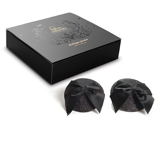 BIJOUX - BURLESQUE GLÄNZENDE NIPPLE COVER MIT SCHLEIFE