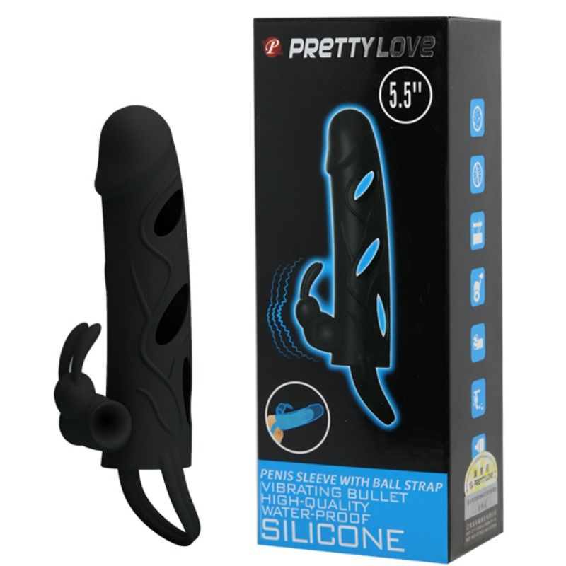 PRETTY LOVE - SILIKONÜBERZUG MIT VIBRATION 14 CM 1.0
