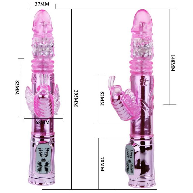 BAILE - RECHARGEABLE Sensory Device WITH ROTATION AND THROBBING BUTTERF STIMULATOR