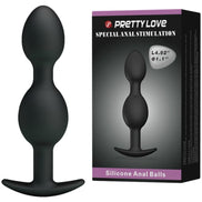 PRETTY LOVE - SILIKON ANALKUGELN 12,5 CM SCHWARZ