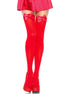 LEG AVENUE - NYLON-OVERKNEESTRÜMPFE MIT SCHLEIFE ROT EINHEITSGRÖSSE