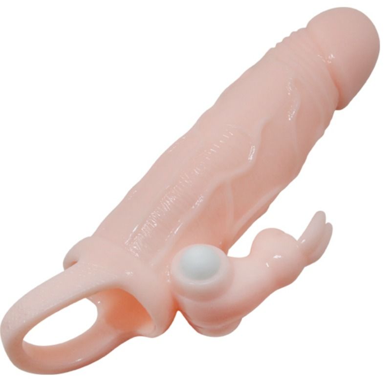 BAILE - BRAVE MAN PENIS COVER MIT KANINCHEN UND DOPPELMOTOR FLEISCH 16.5 CM