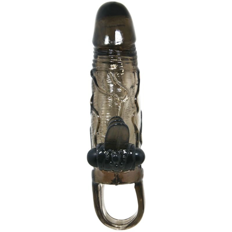 BAILE - BRAVE MAN PENIS COVER MIT KLITORIS- UND ANALSTIMULATION DOPPELTER KUGELVIBRATOR SCHWARZ 16,5 CM