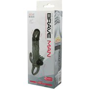 BAILE - BRAVE MAN PENIS COVER MIT KLITORIS- UND ANALSTIMULATION DOPPELTER KUGELVIBRATOR SCHWARZ 16,5 CM